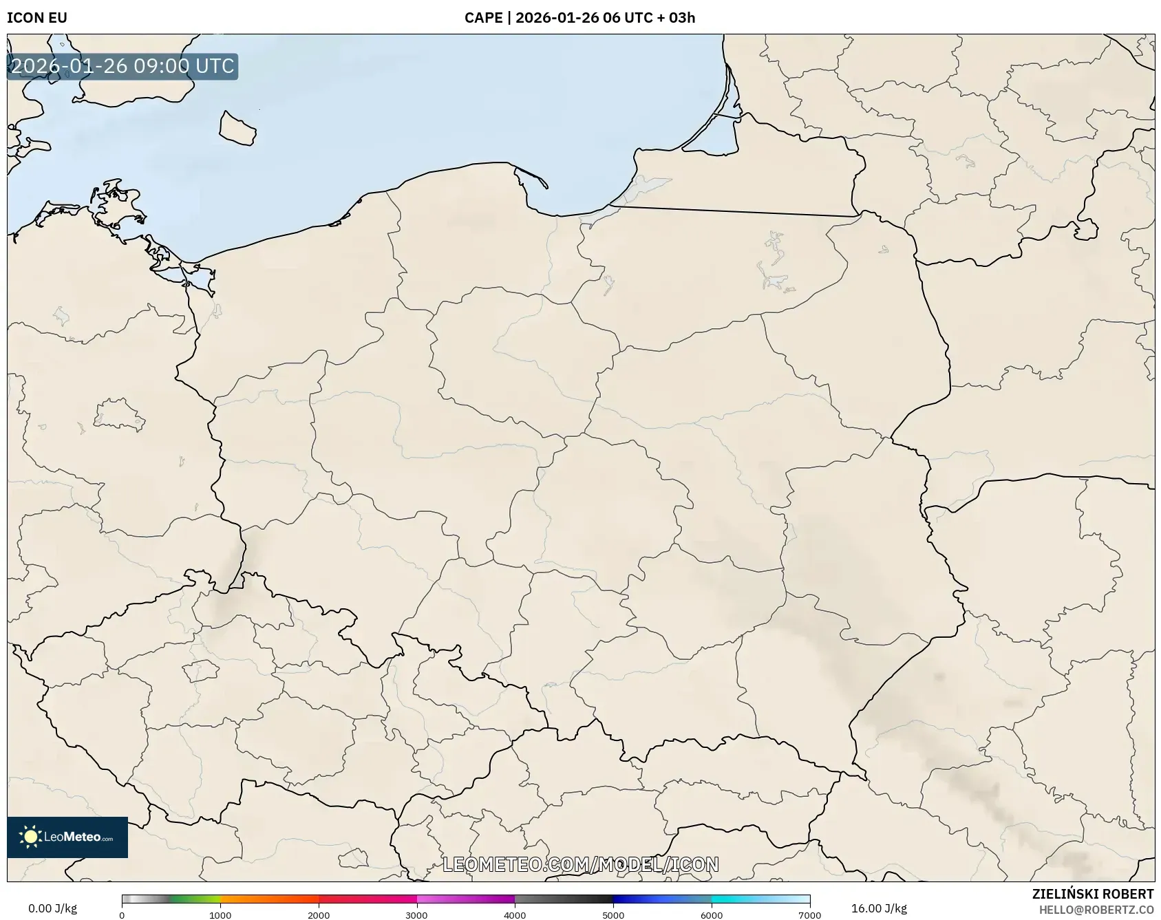 ICON model - Polonya, CAPE