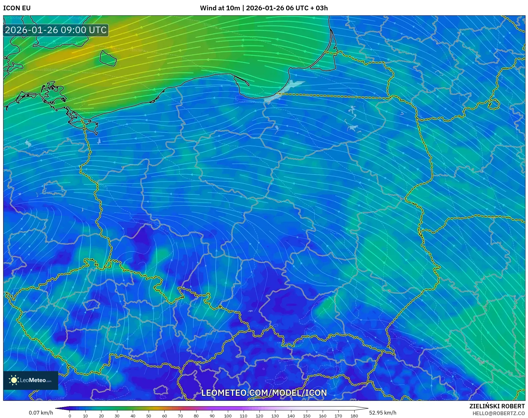 ICON model - Polonya, 10 m Rüzgâr