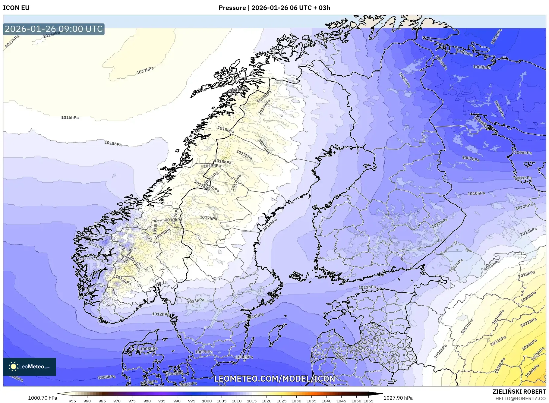 ICON model - İskandinavya, Basınç