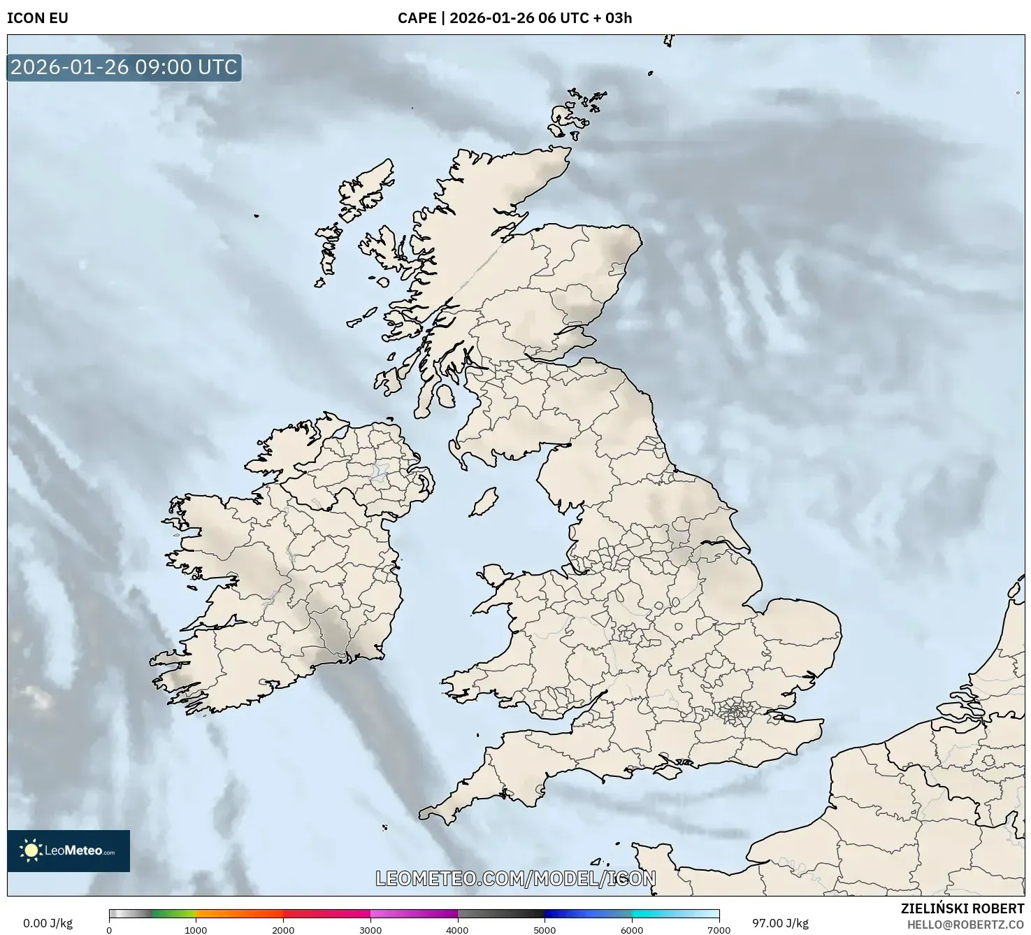 ICON model - Birleşik Krallık, CAPE
