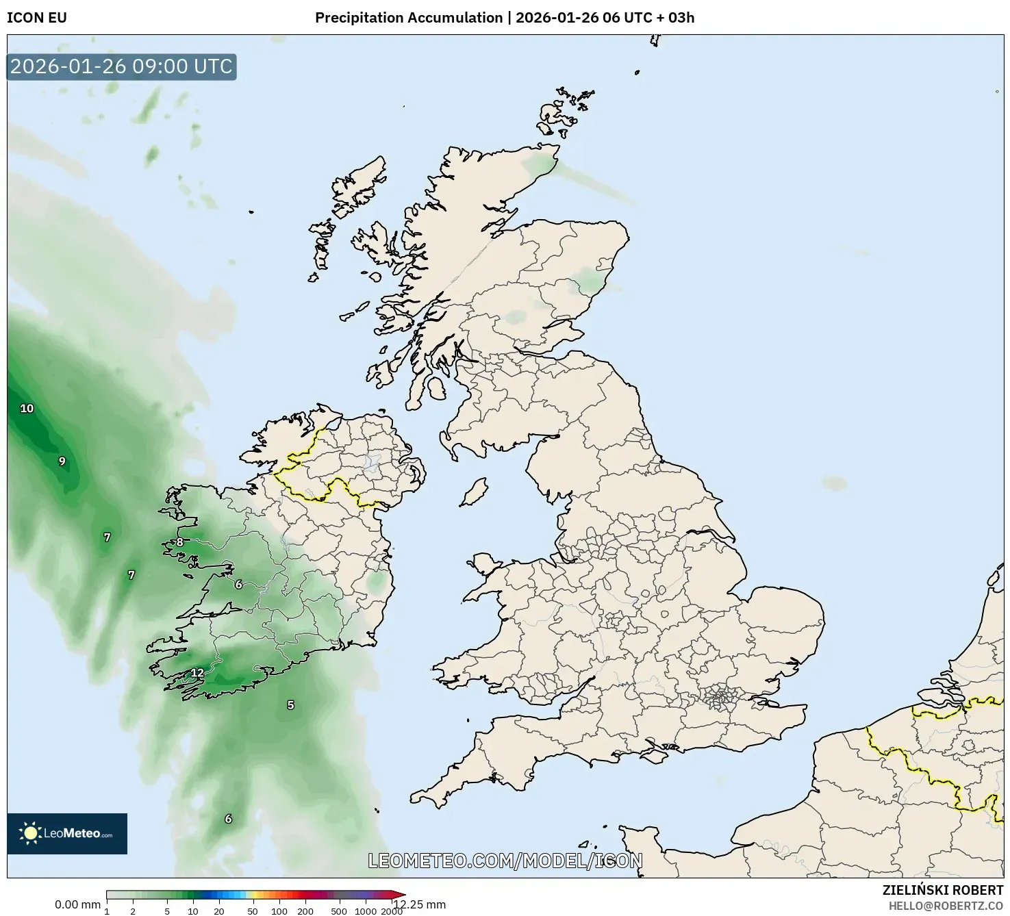 ICON model - Birleşik Krallık, Yağış Birikimi