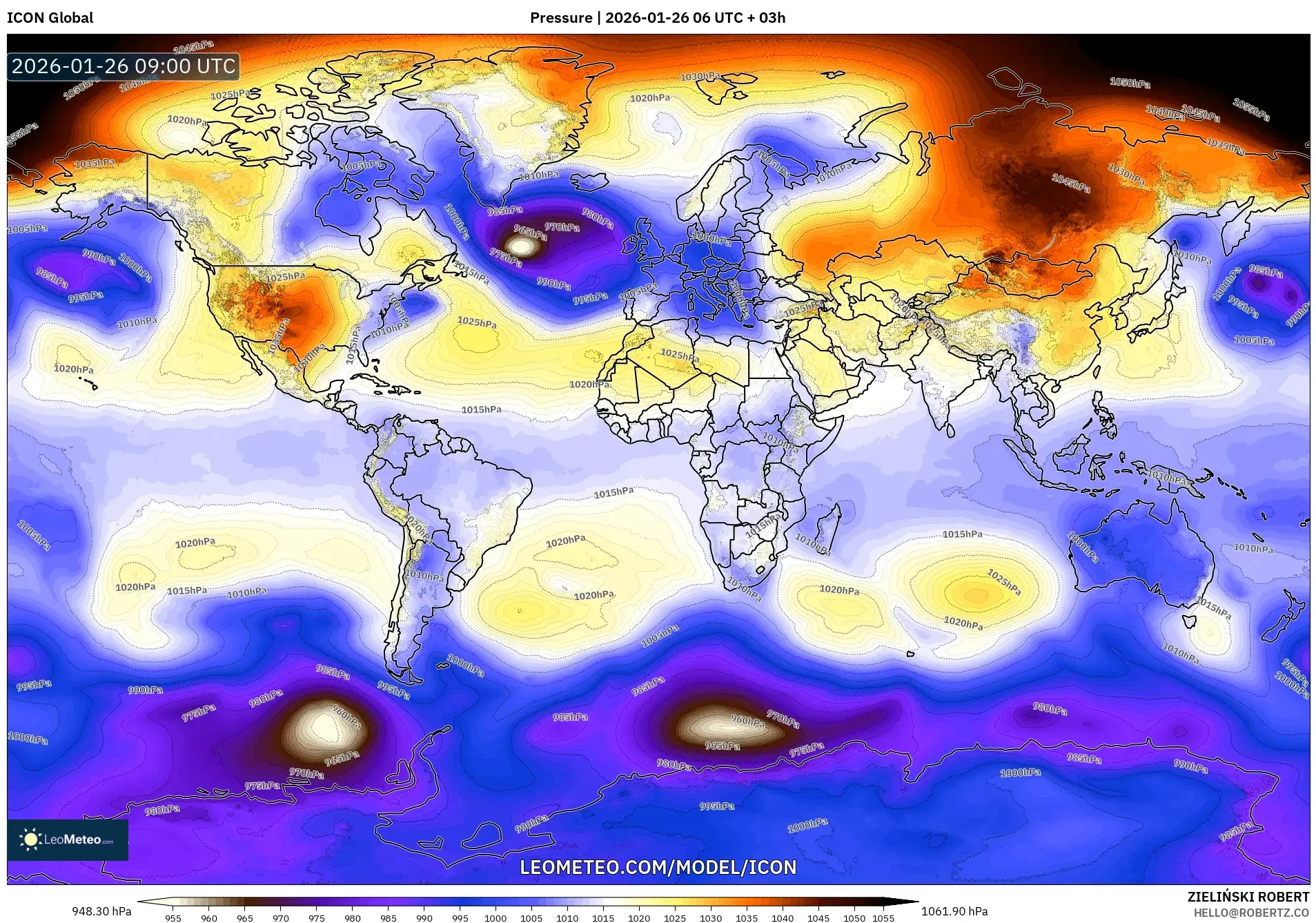 ICON model - Dünya, Basınç