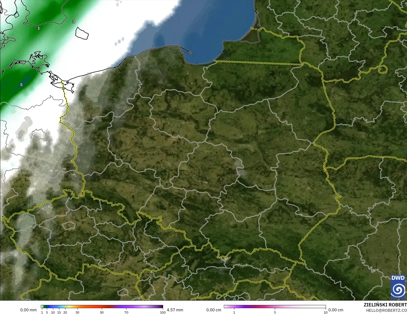 ICON model - Polonya, Yağış, Bulut ve Basınç