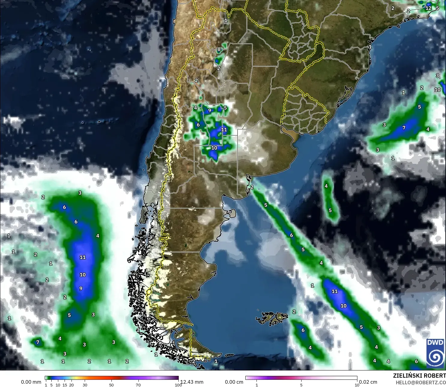 ICON model - Arjantin, Yağış, Bulut ve Basınç