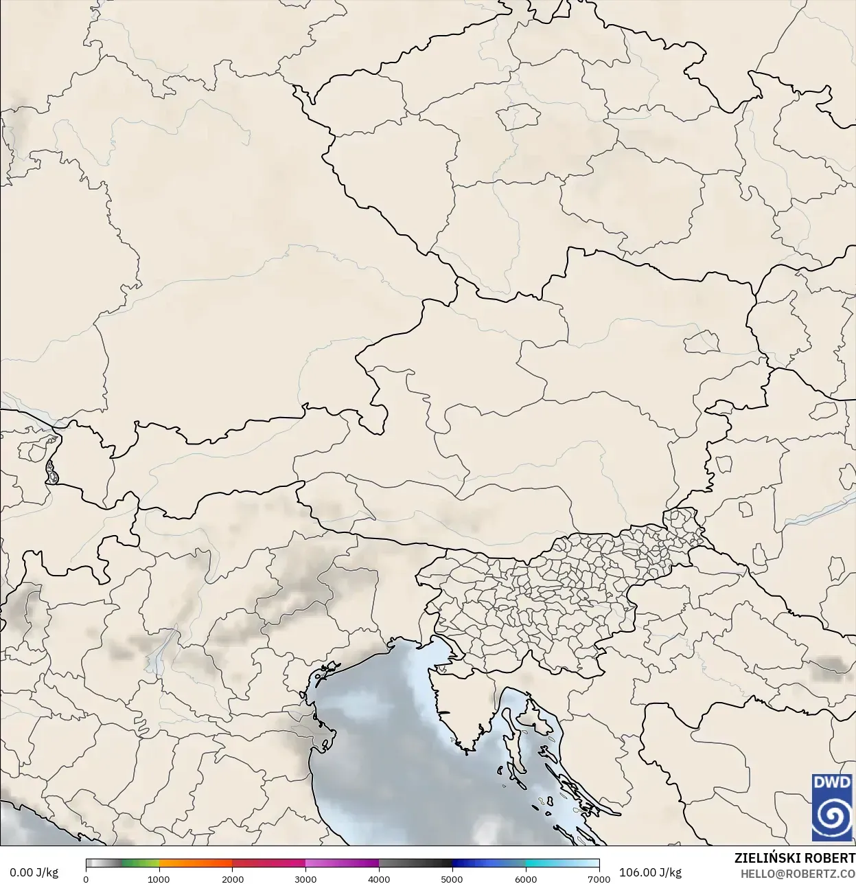 ICON model - Avusturya, CAPE