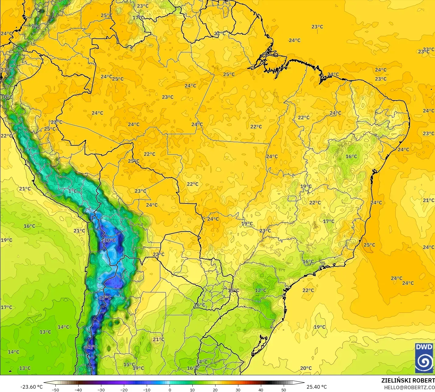 ICON model - Brezilya, 2 m Çiy Noktası