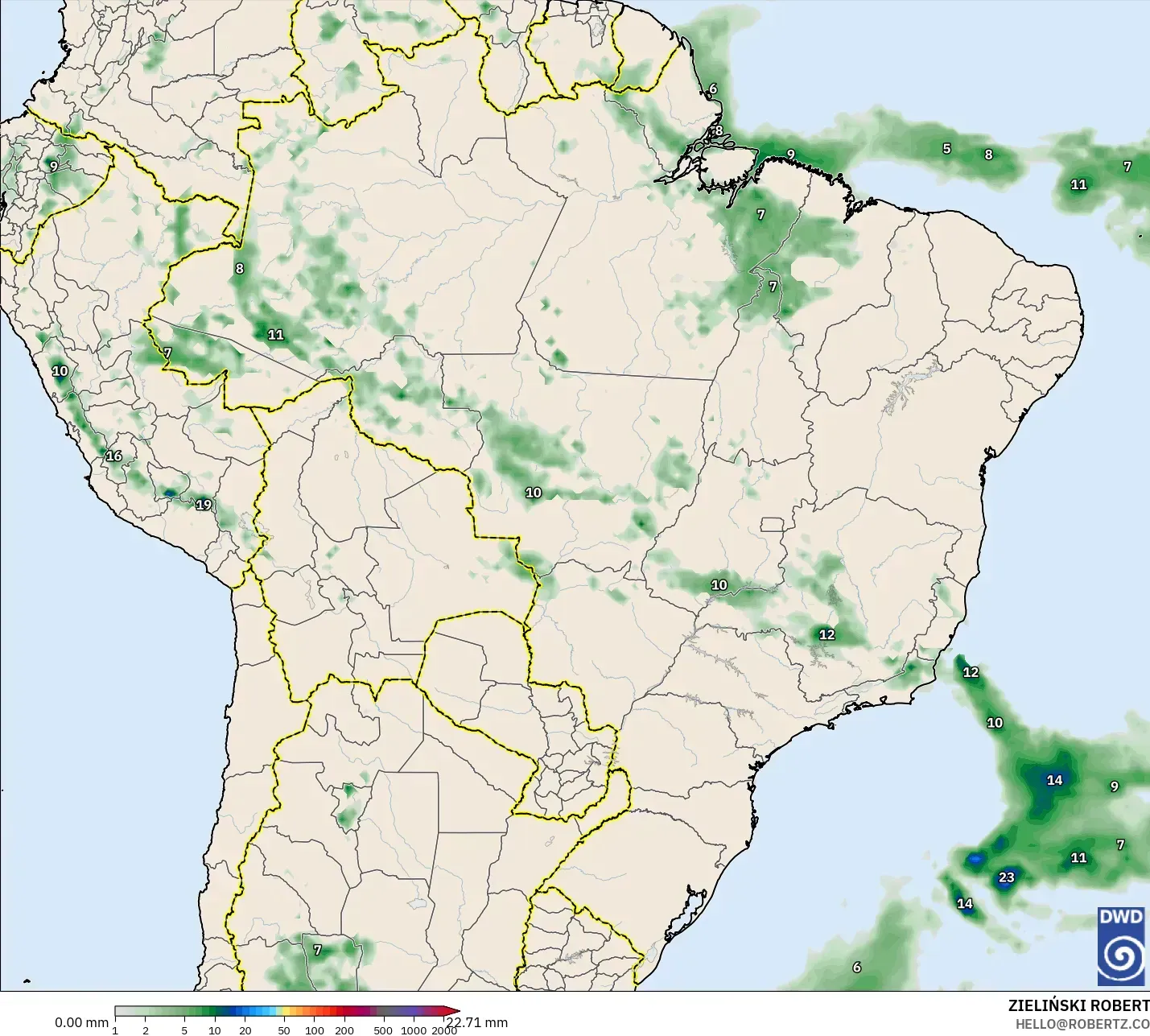 ICON model - Brezilya, Yağış Birikimi