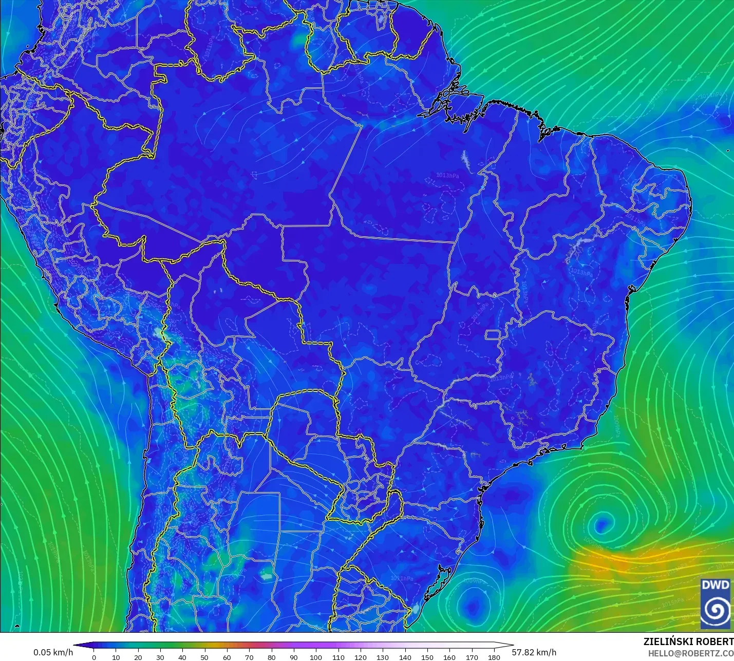 ICON model - Brezilya, 10 m Rüzgâr