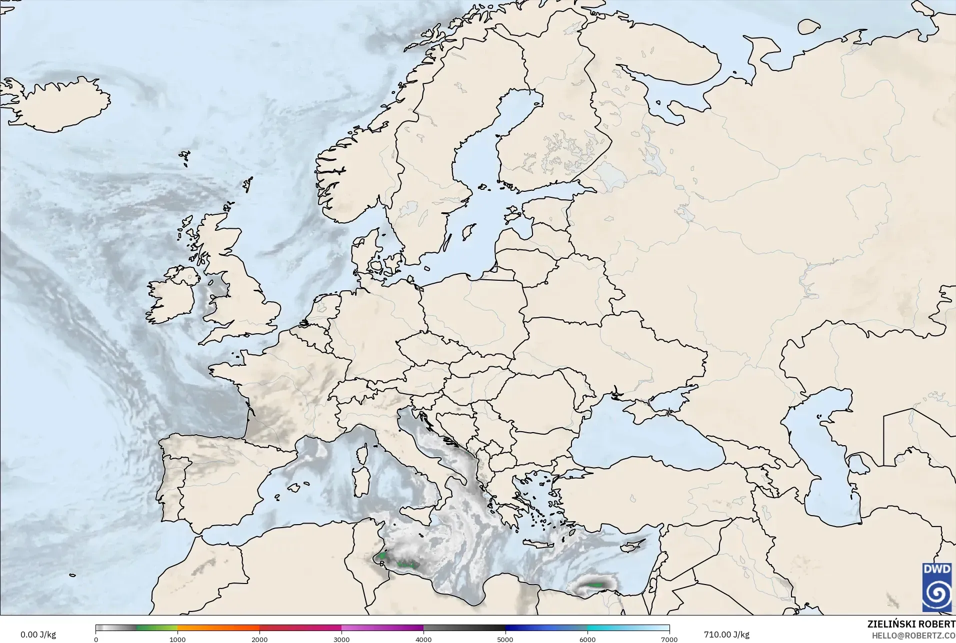 ICON model - Avrupa, CAPE