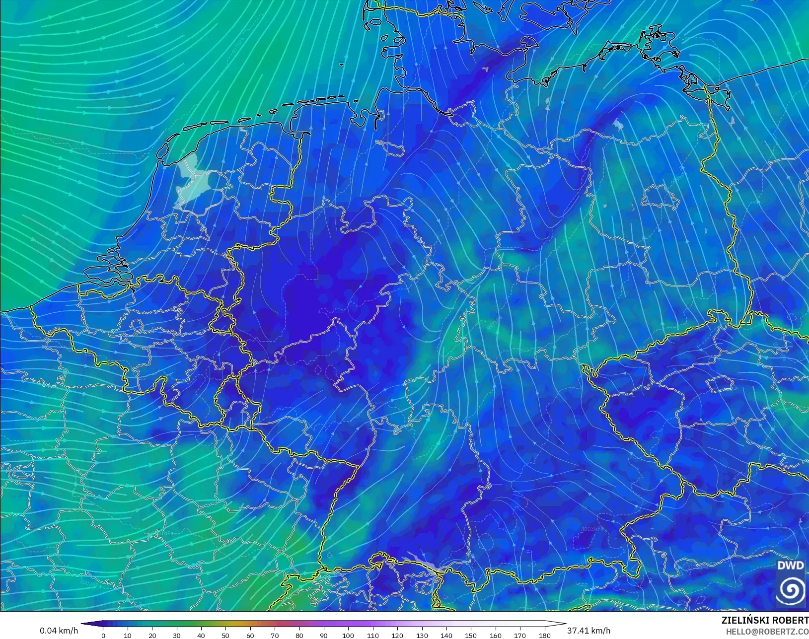 ICON model - Almanya, 10 m Rüzgâr