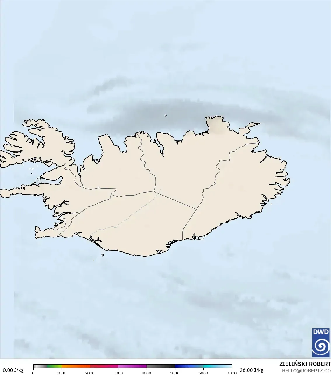 ICON model - İzlanda, CAPE
