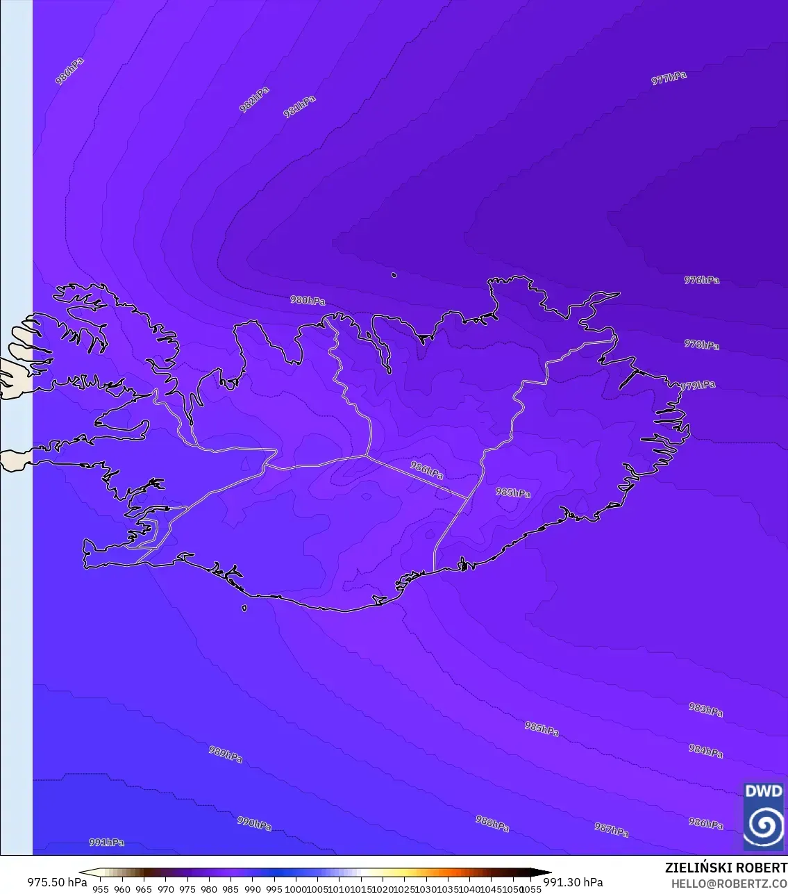 ICON model - İzlanda, Basınç