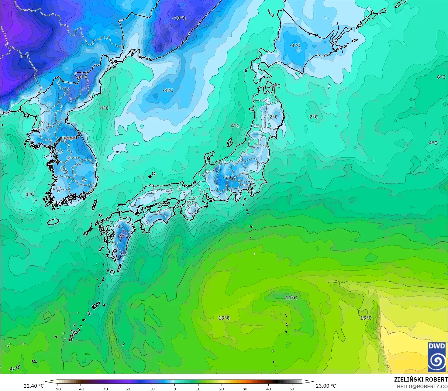 ICON model - Japonya, 2 m Çiy Noktası