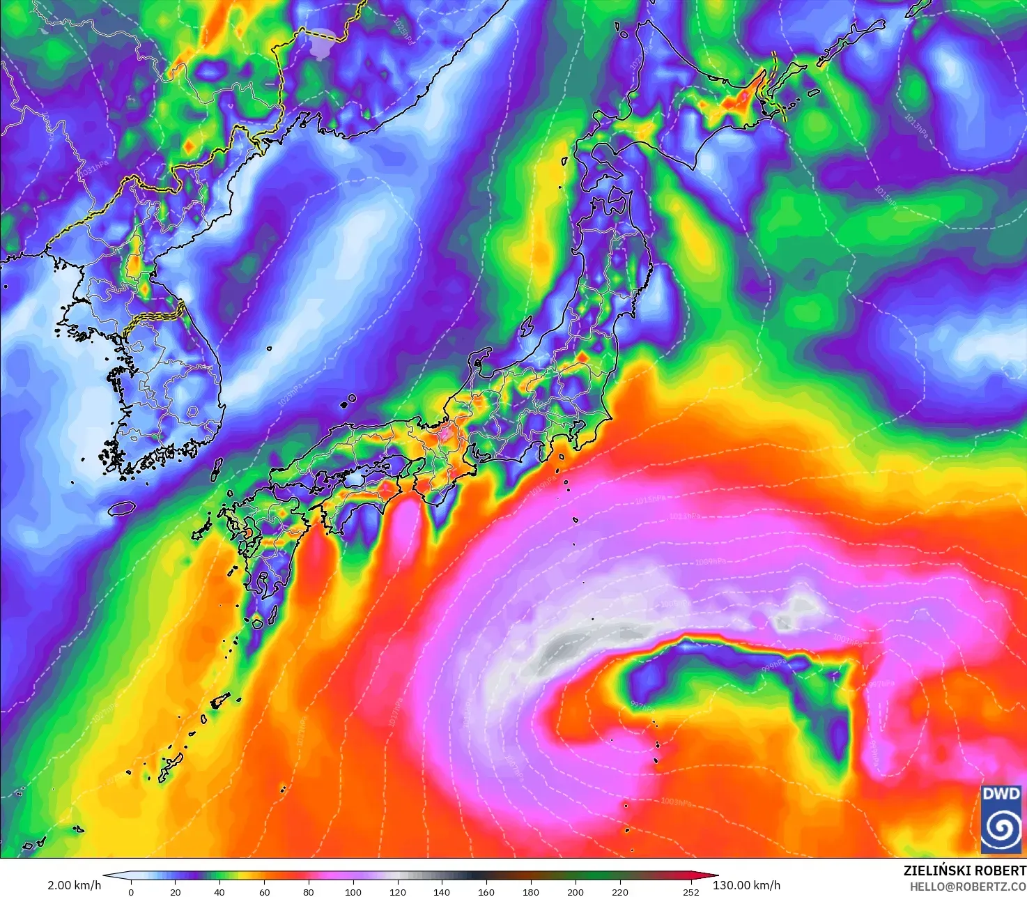 ICON model - Japonya, En Yüksek Rüzgâr