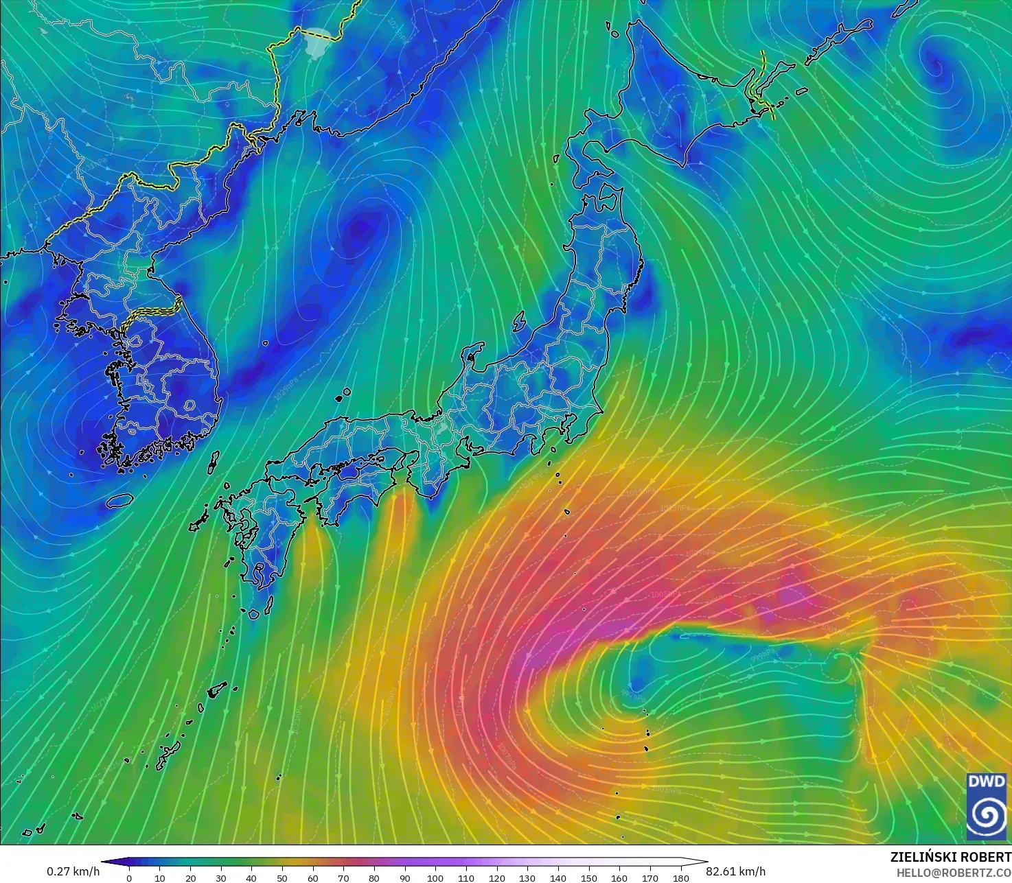 ICON model - Japonya, 10 m Rüzgâr