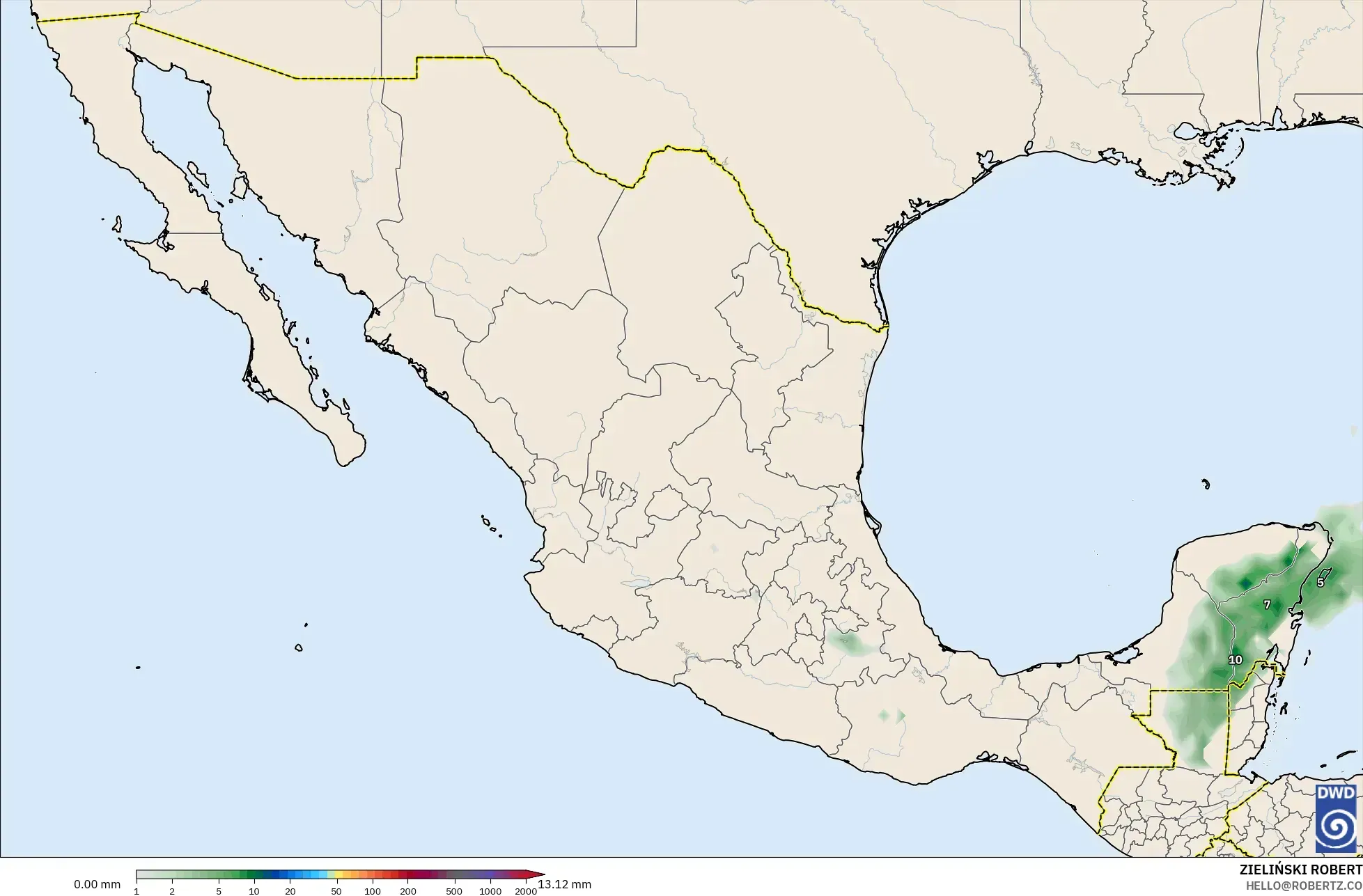 ICON model - Meksika, Yağış Birikimi