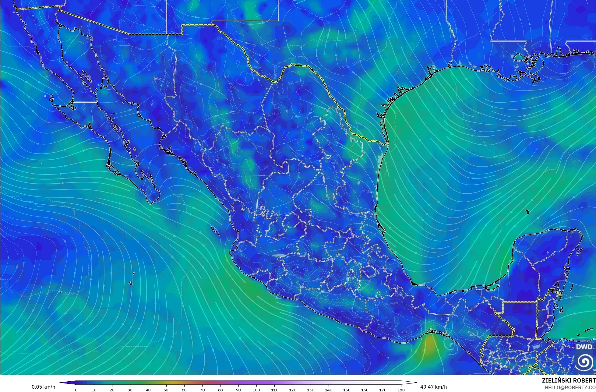 ICON model - Meksika, 10 m Rüzgâr