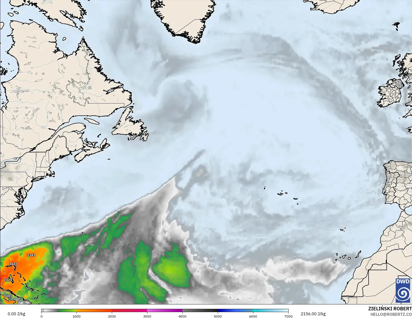 ICON model - Kuzey Atlantik, CAPE