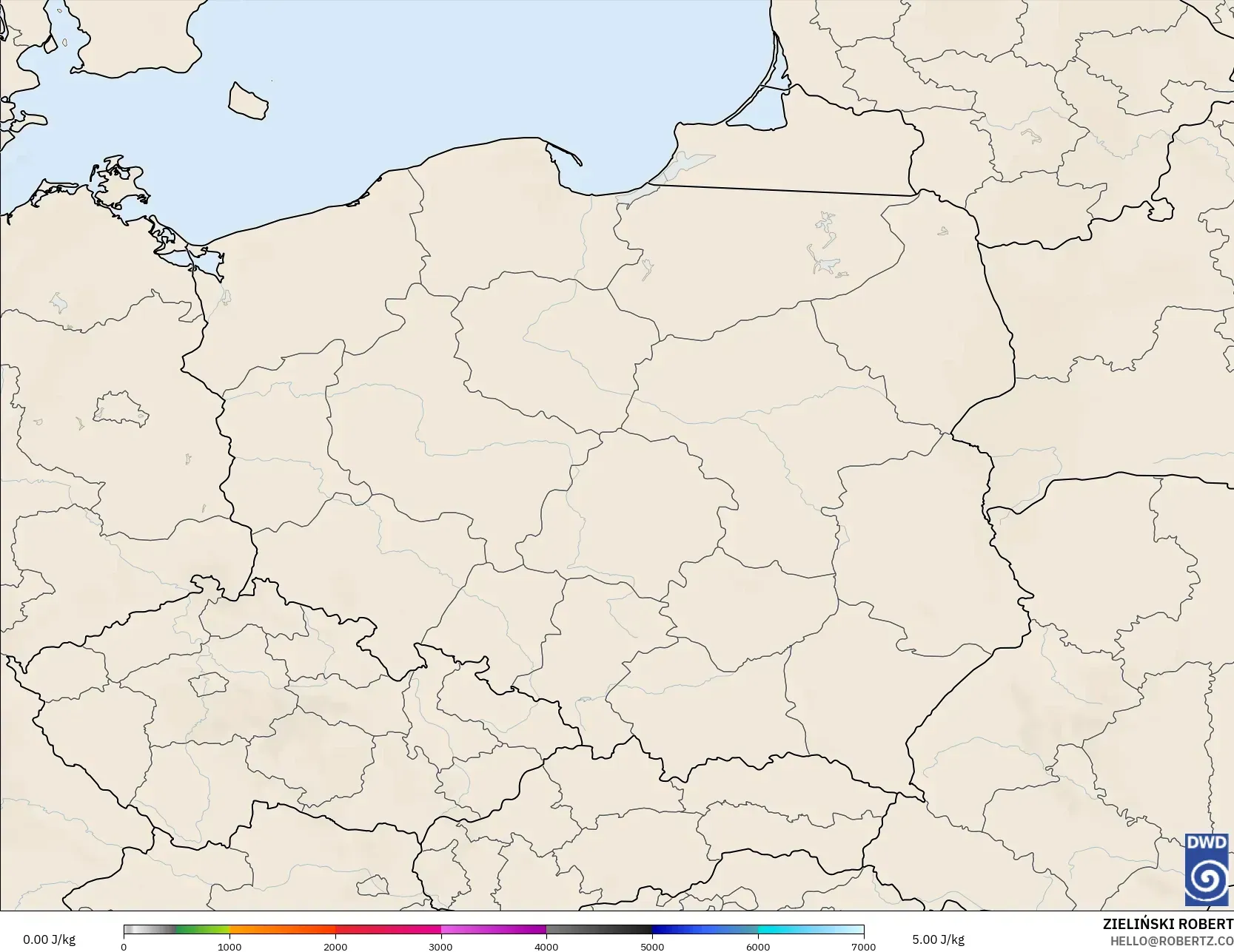 ICON model - Polonya, CAPE