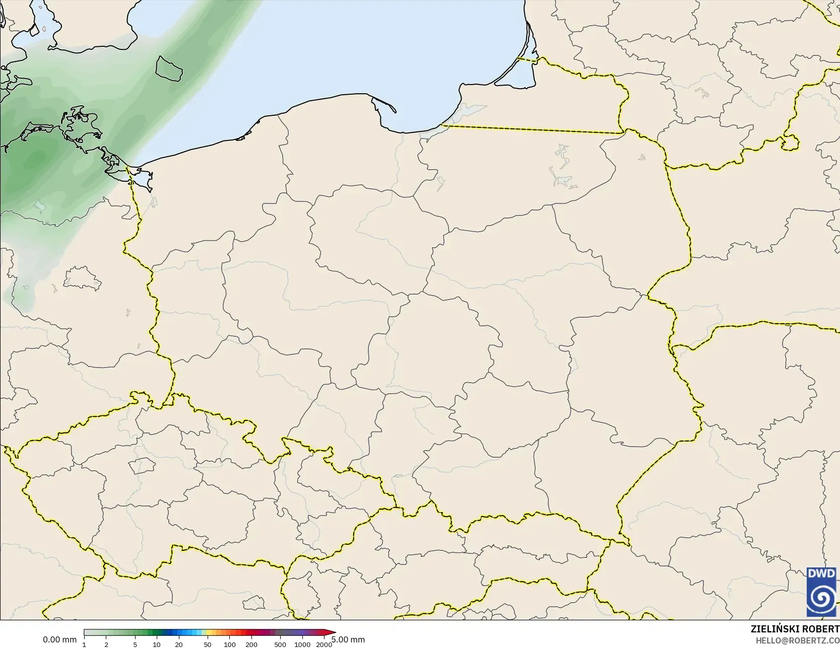 ICON model - Polonya, Yağış Birikimi