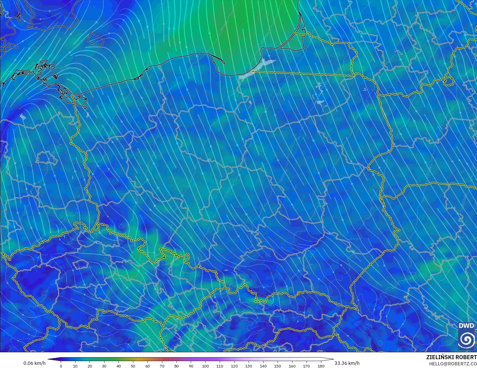 ICON model - Polonya, 10 m Rüzgâr