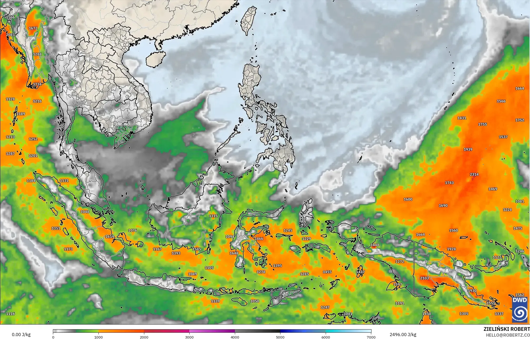 ICON model - Güneydoğu Asya, CAPE