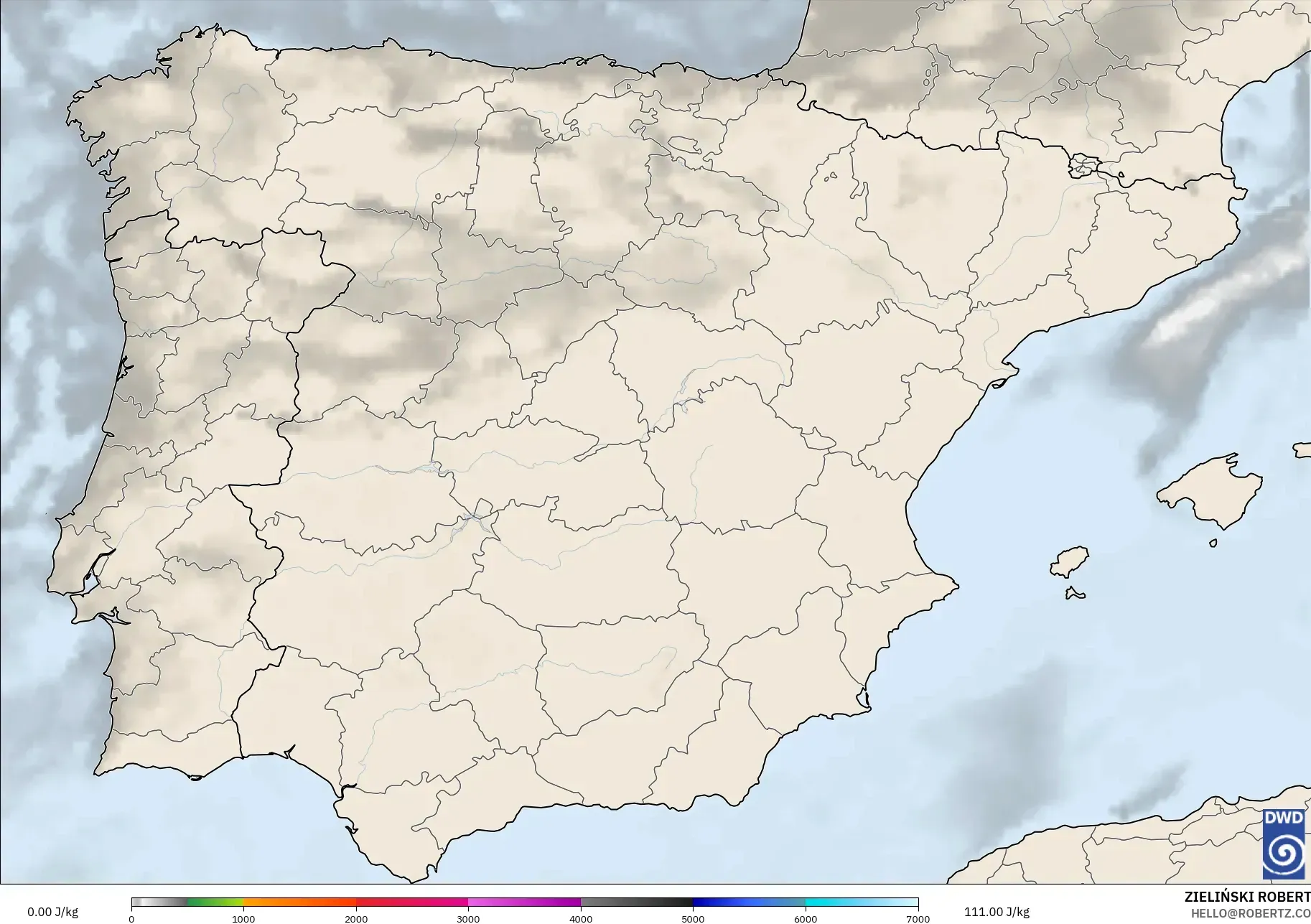 ICON model - İspanya, CAPE