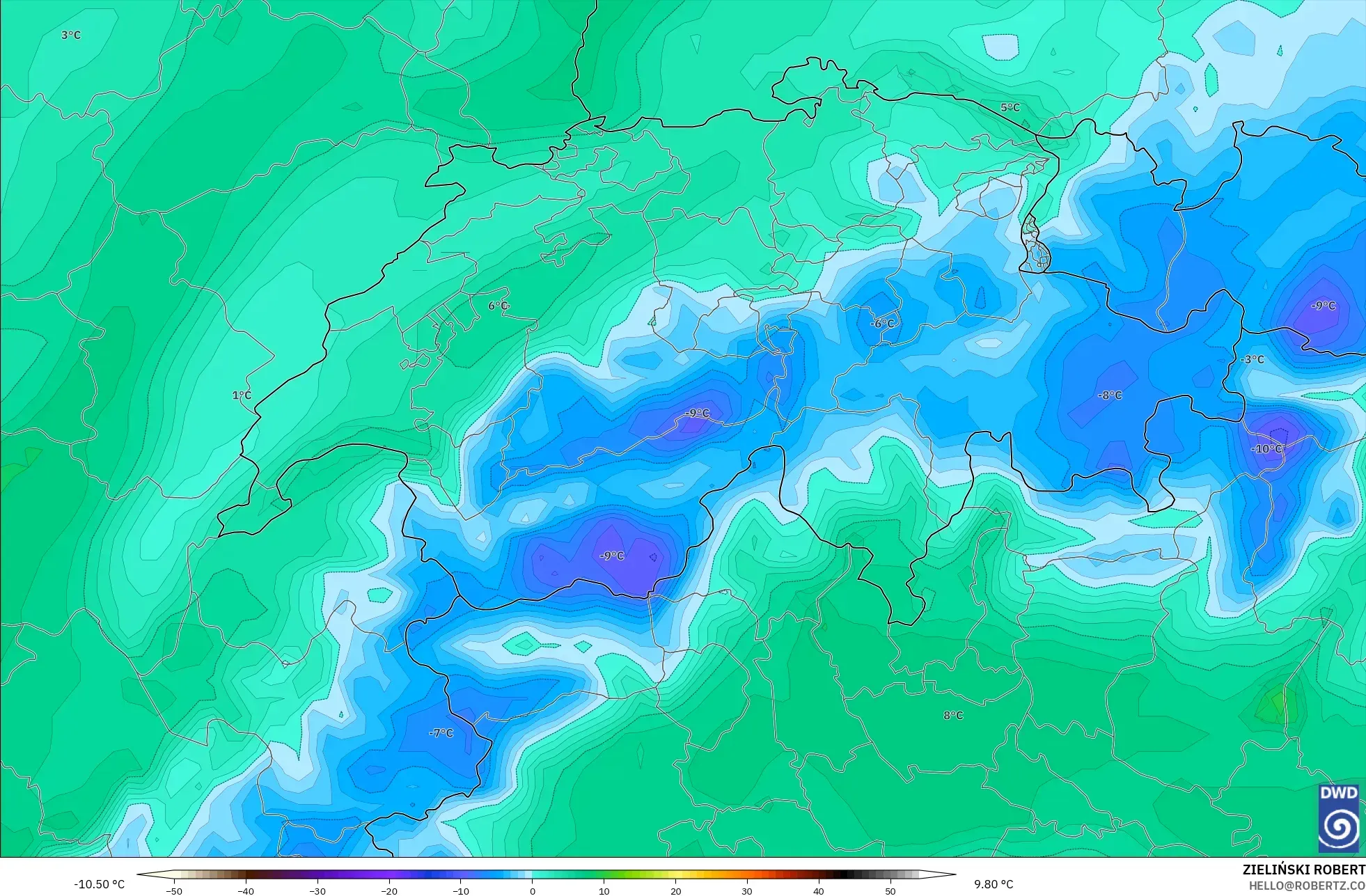 ICON model - İsviçre, 2 m Çiy Noktası