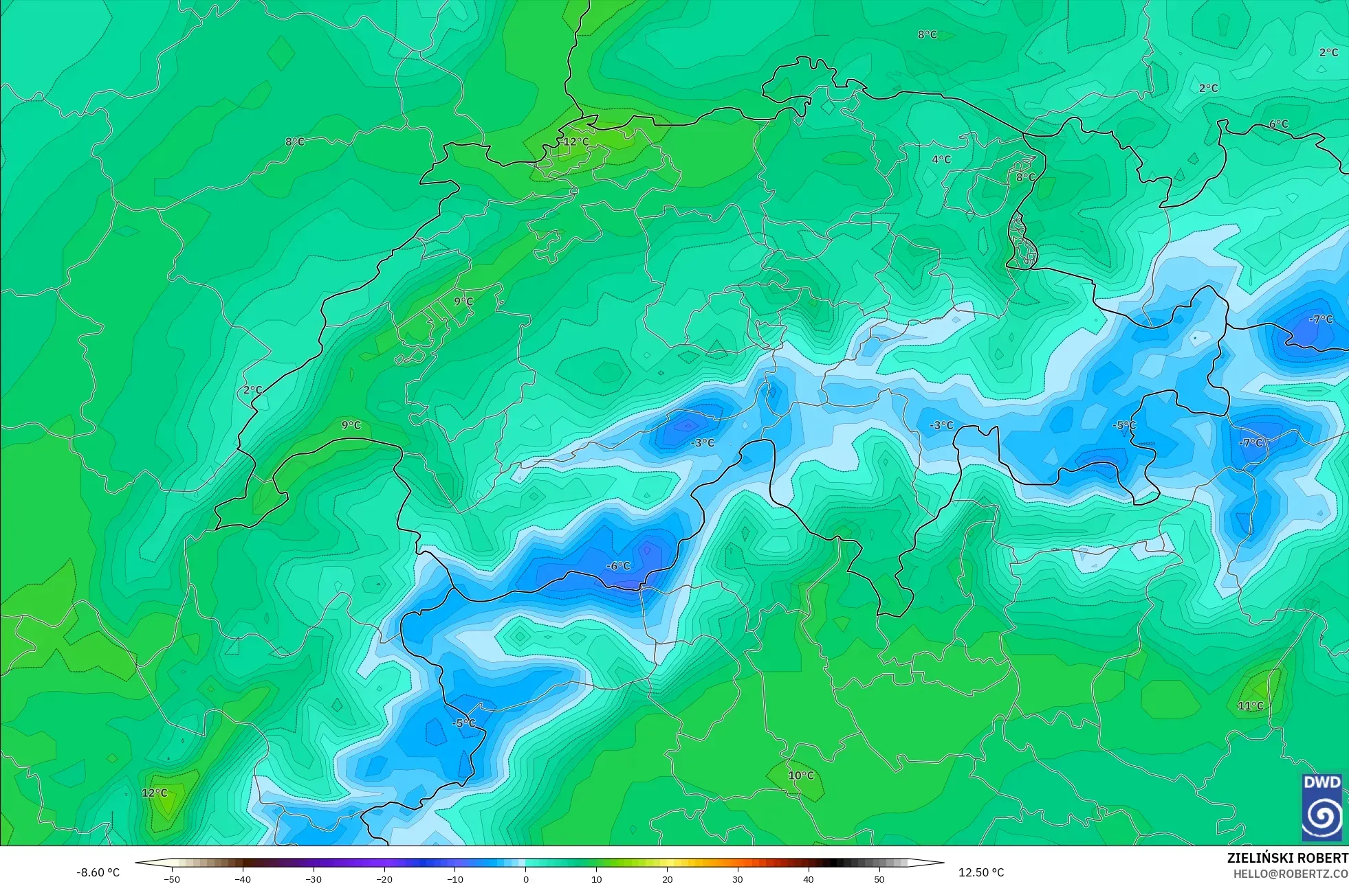 ICON model - İsviçre, 2 m Sıcaklık