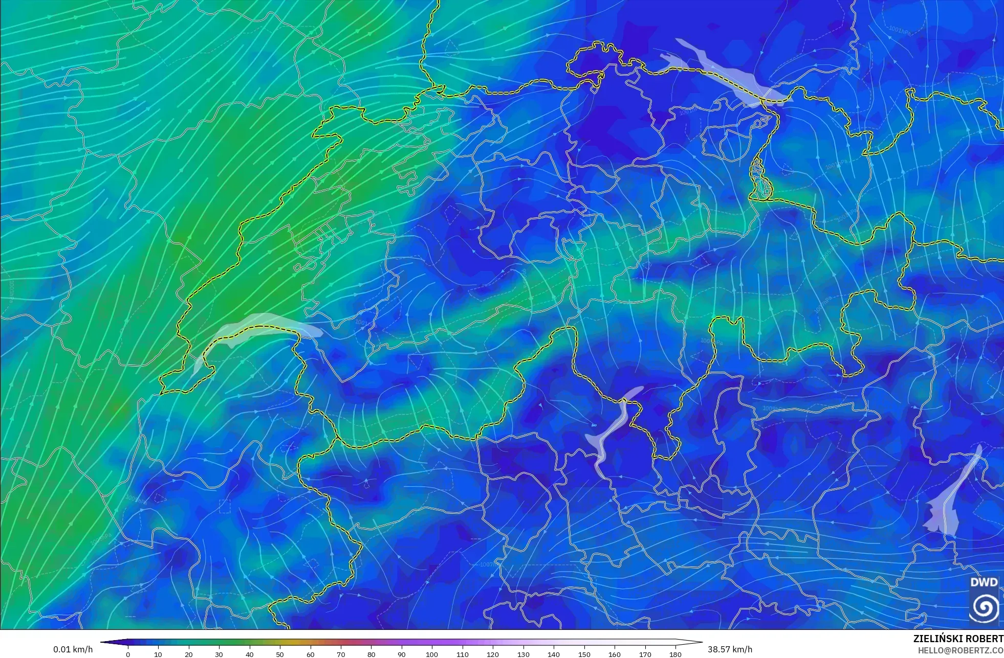 ICON model - İsviçre, 10 m Rüzgâr