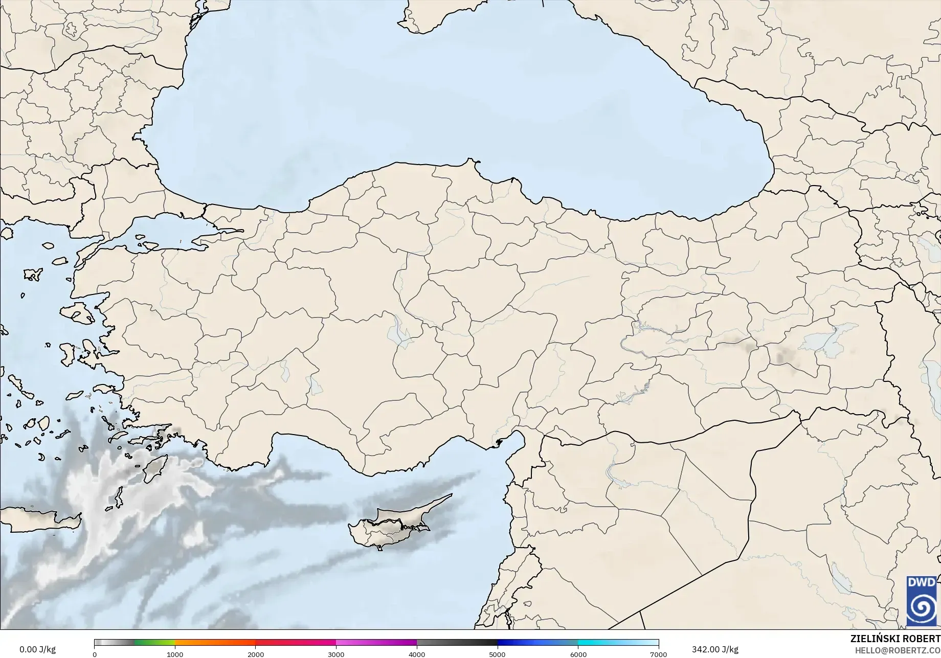 ICON model - Türkiye, CAPE
