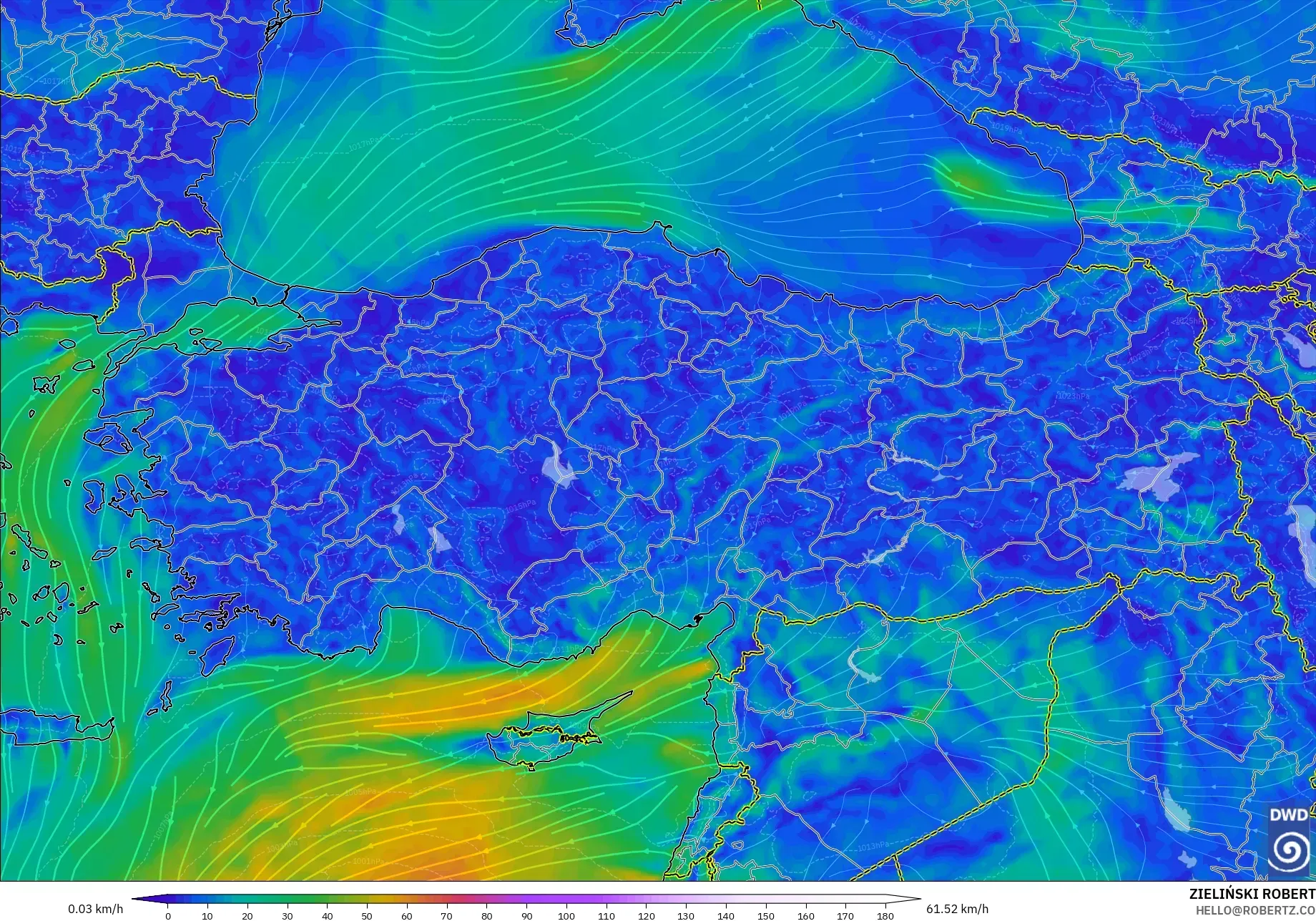 ICON model - Türkiye, 10 m Rüzgâr