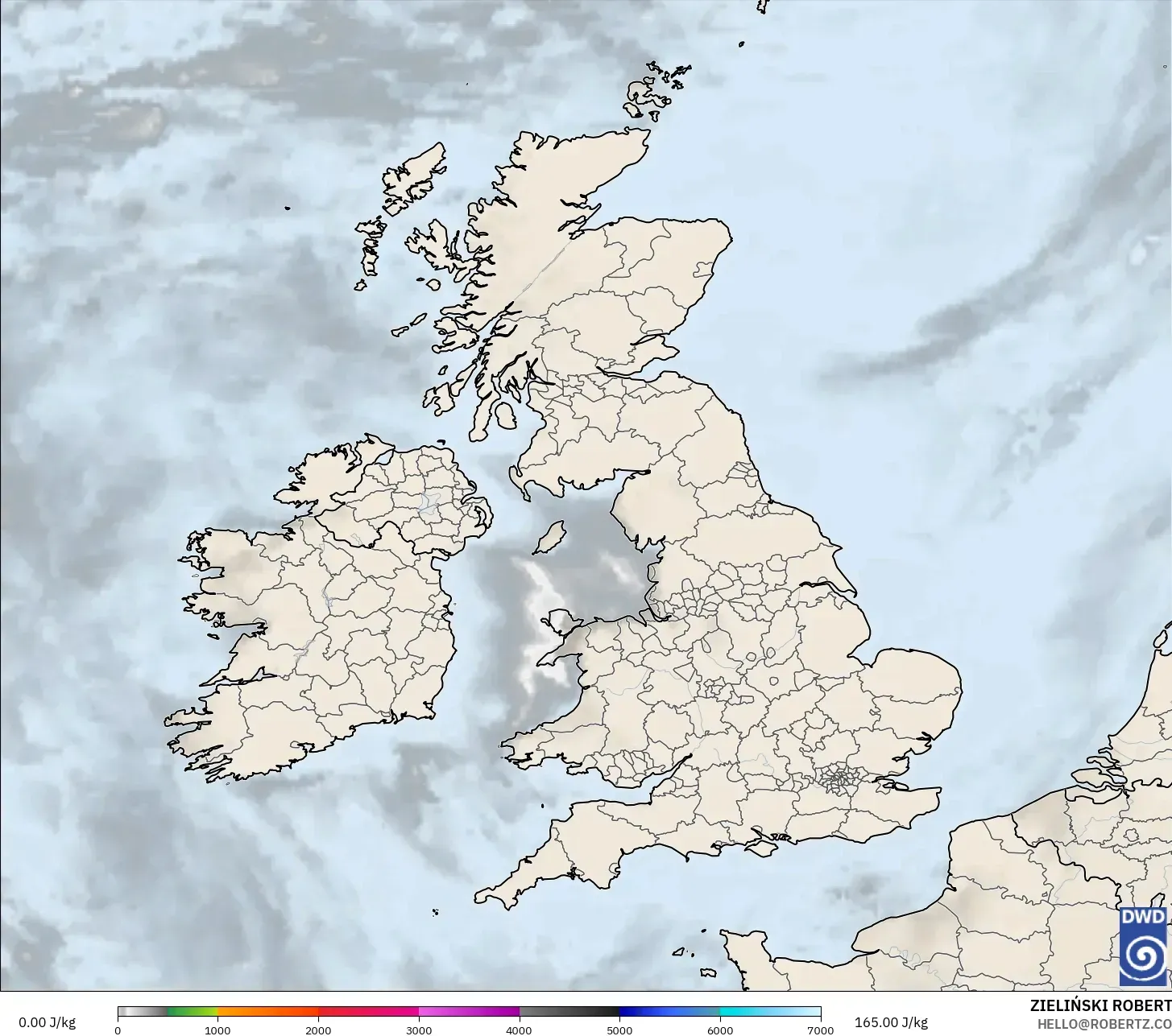 ICON model - Birleşik Krallık, CAPE
