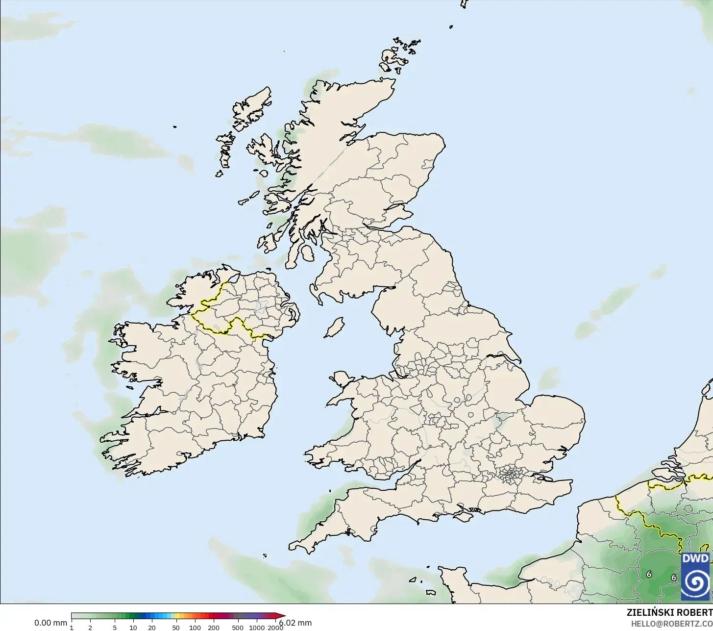 ICON model - Birleşik Krallık, Yağış Birikimi