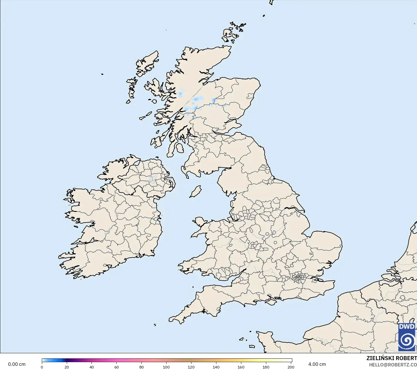 ICON model - Birleşik Krallık, Kar Kalınlığı