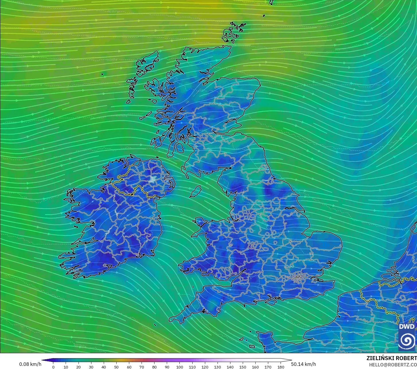 ICON model - Birleşik Krallık, 10 m Rüzgâr