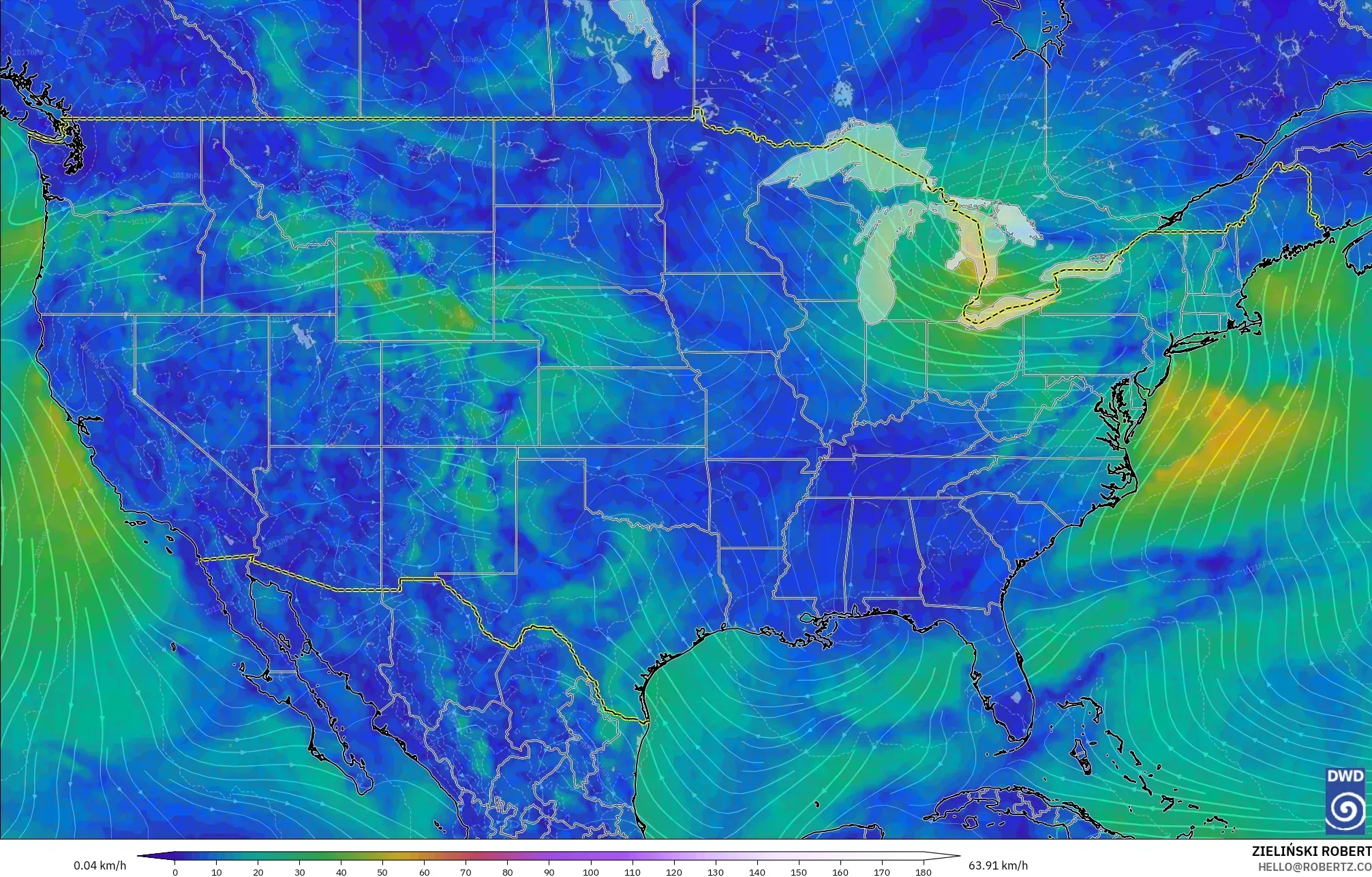 ICON model - Amerika Birleşik Devletleri, 10 m Rüzgâr