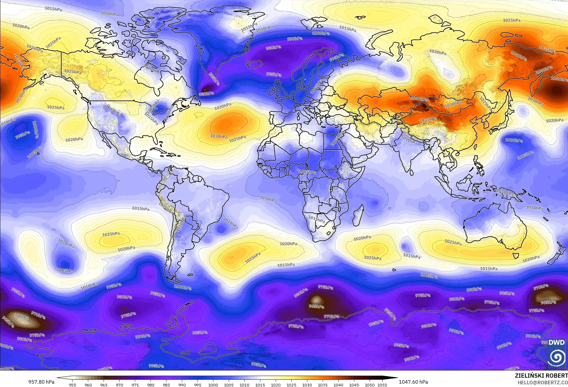 ICON model - Dünya, Basınç