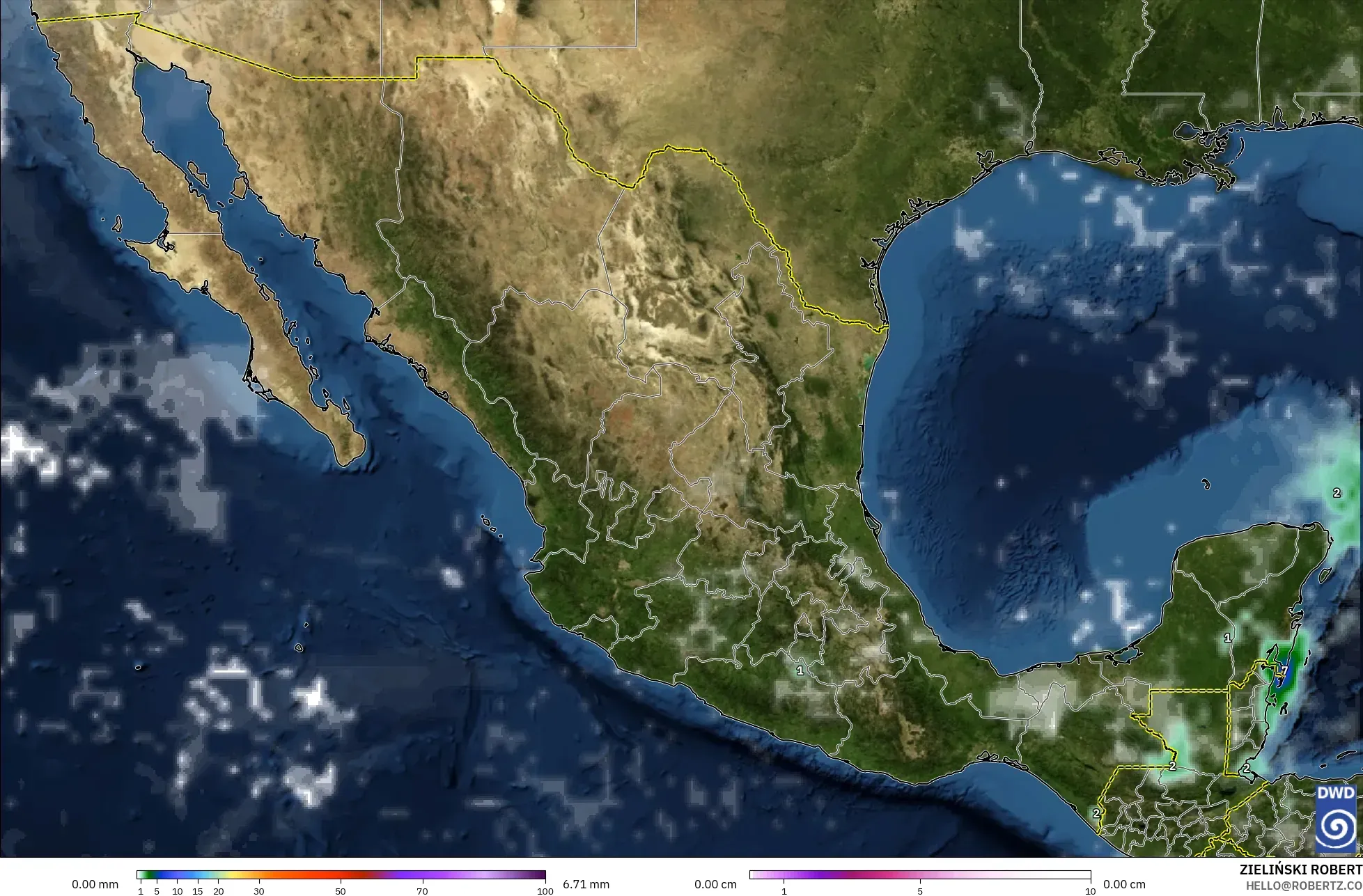ICON model - Meksika, Yağış, Bulut ve Basınç