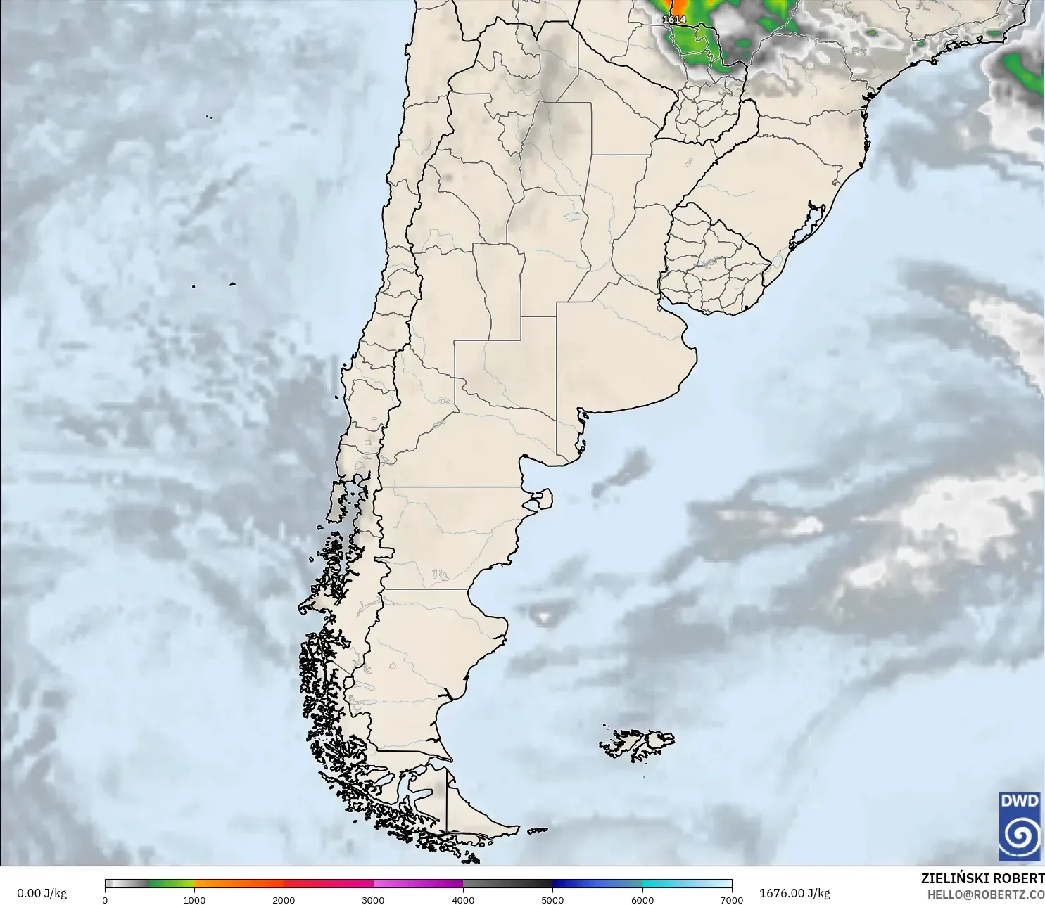ICON model - Arjantin, CAPE