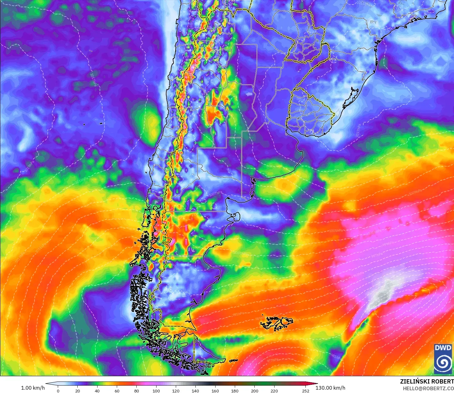 ICON model - Arjantin, En Yüksek Rüzgâr