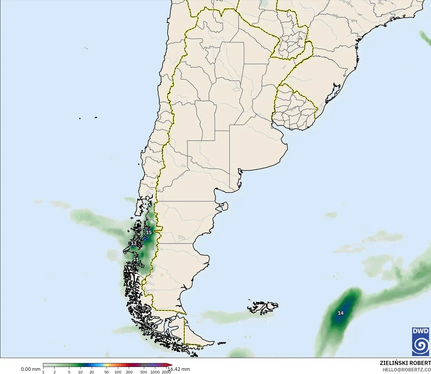 ICON model - Arjantin, Yağış Birikimi