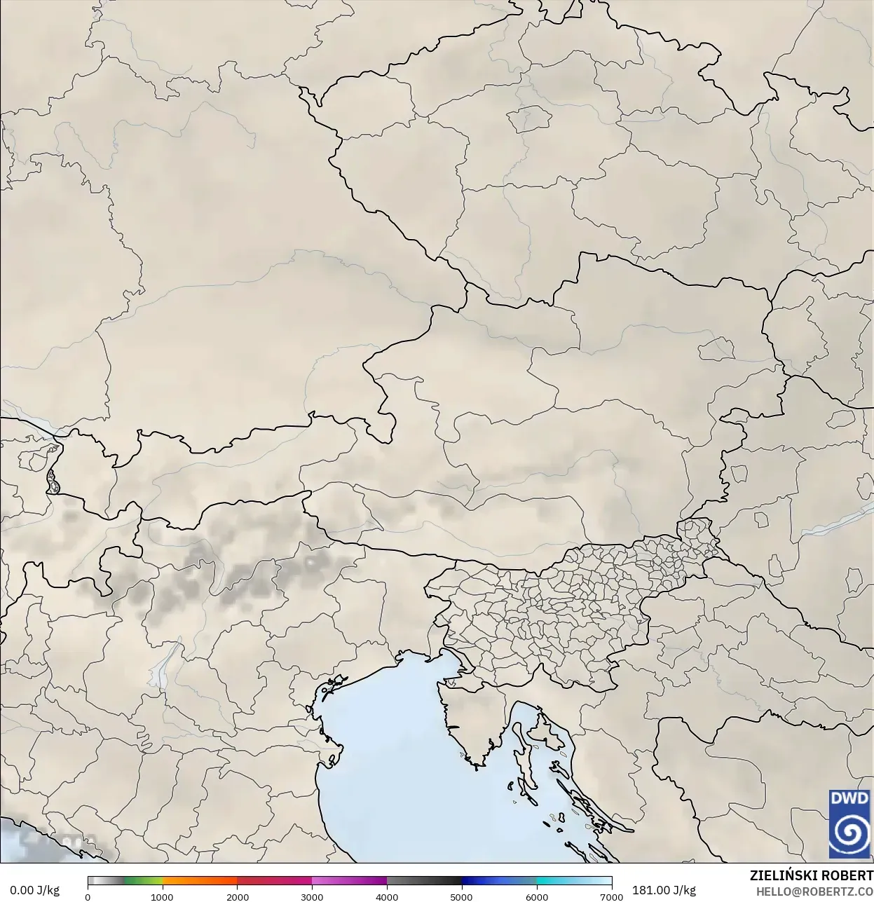 ICON model - Avusturya, CAPE