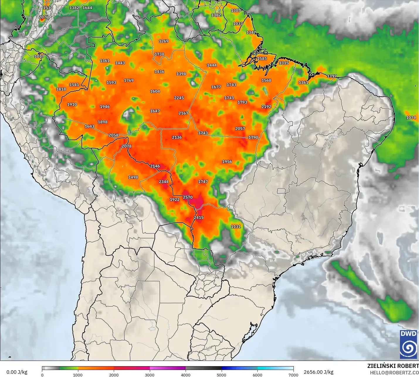 ICON model - Brezilya, CAPE