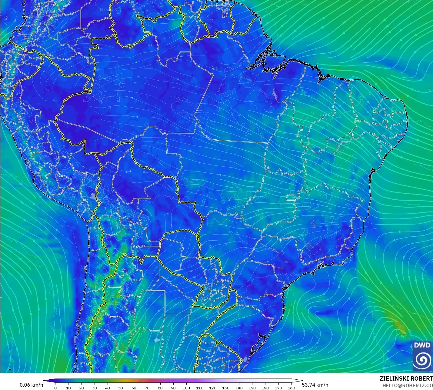 ICON model - Brezilya, 10 m Rüzgâr
