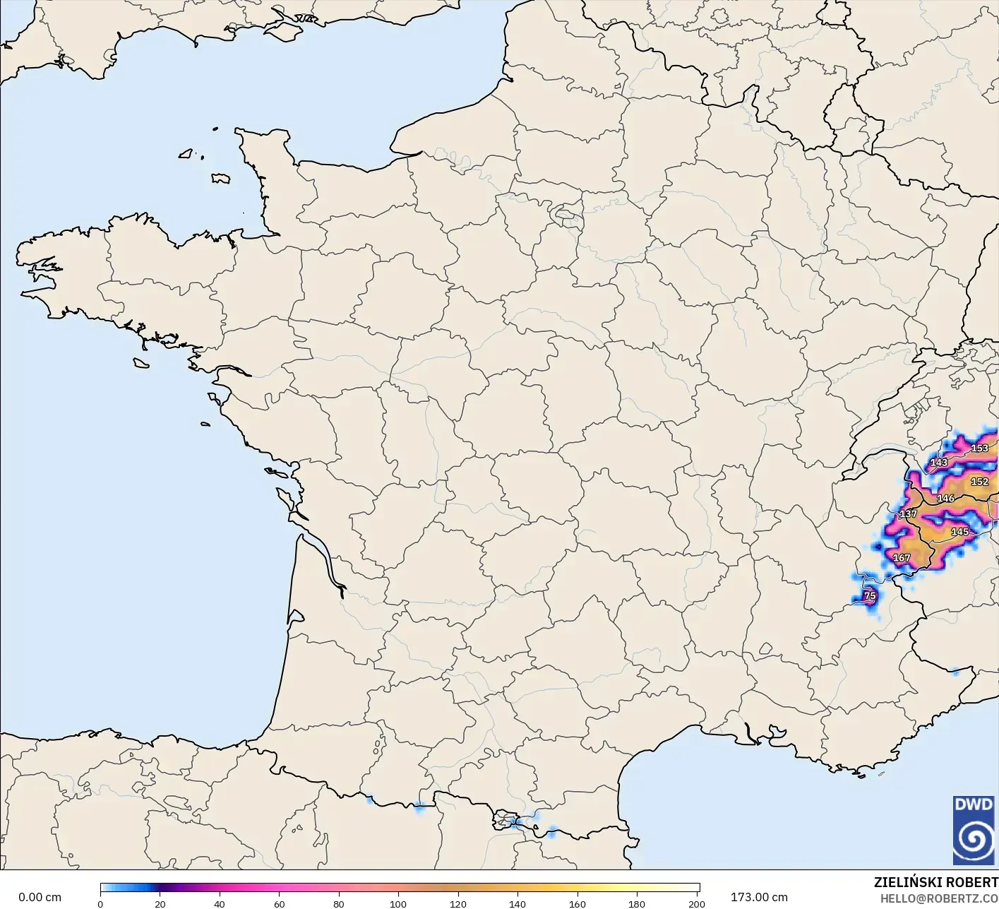 ICON model - Fransa, Kar Kalınlığı