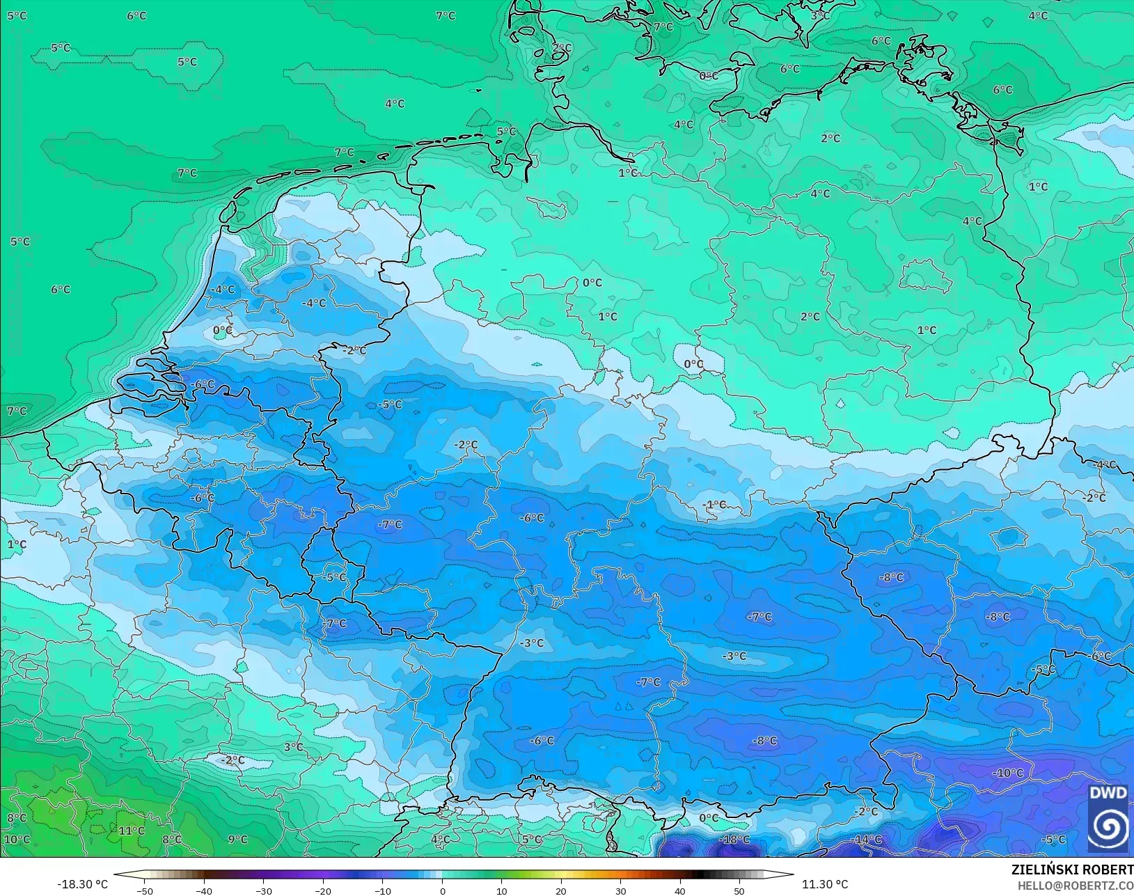 ICON model - Almanya, 2 m Çiy Noktası