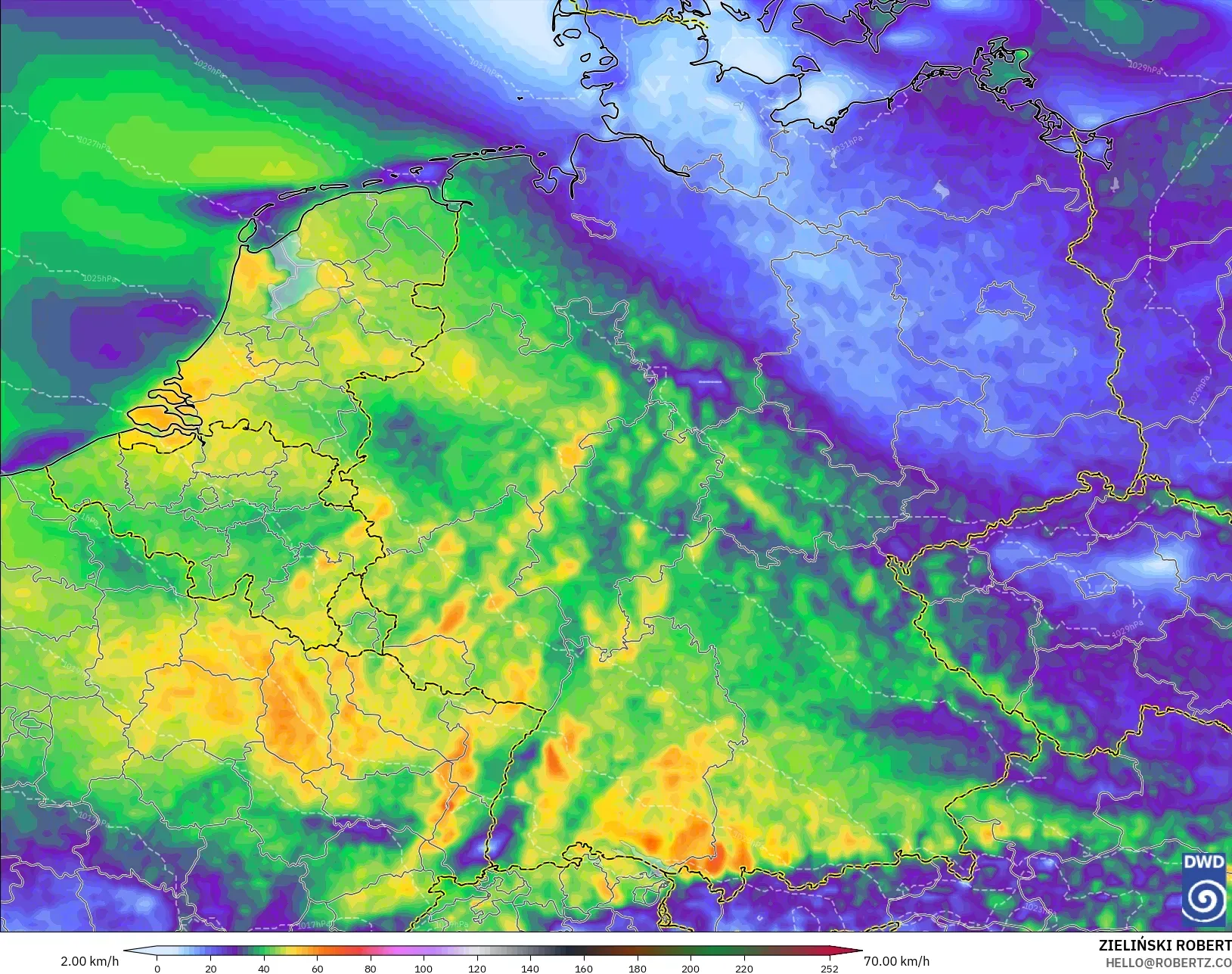 ICON model - Almanya, En Yüksek Rüzgâr