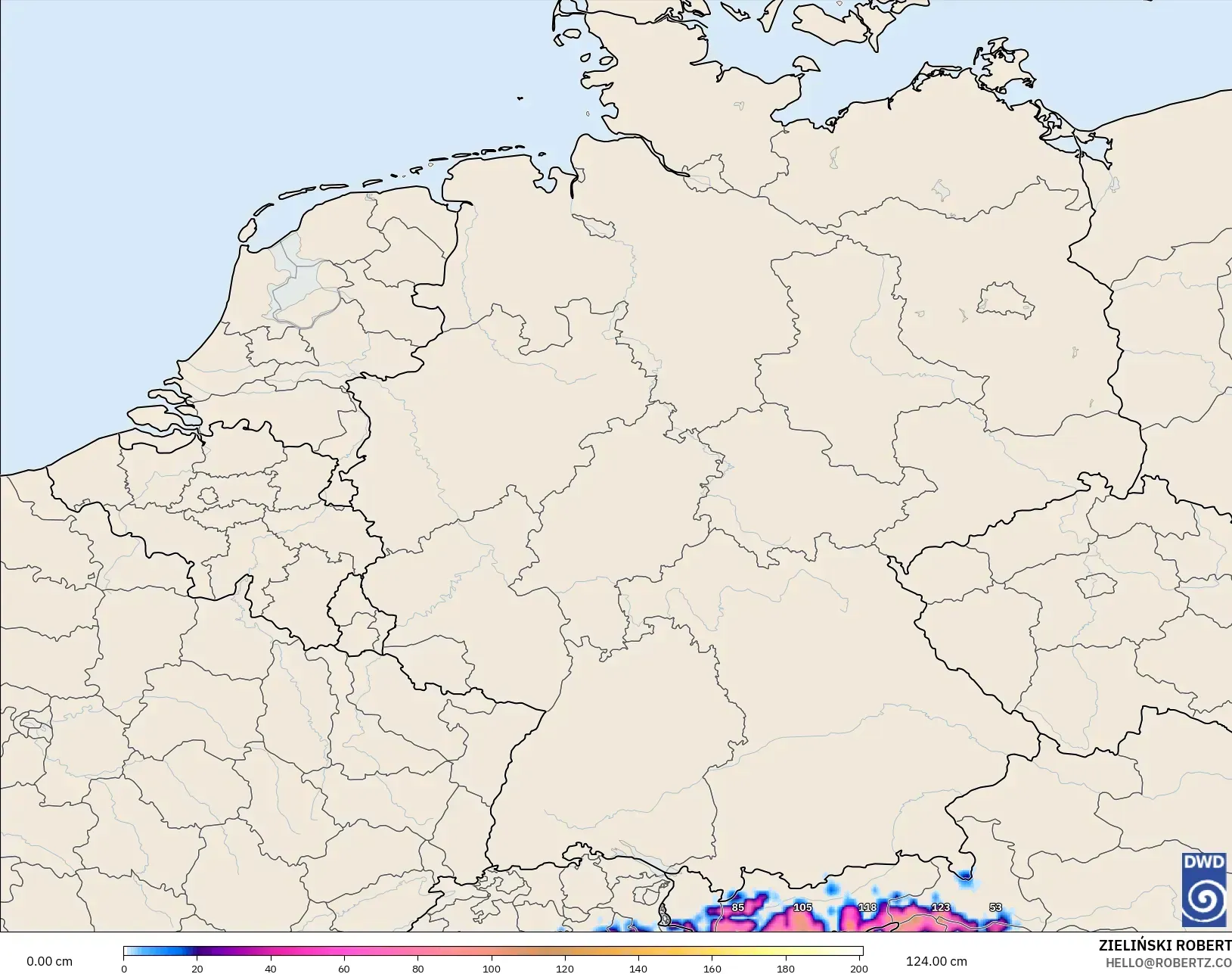 ICON model - Almanya, Kar Kalınlığı