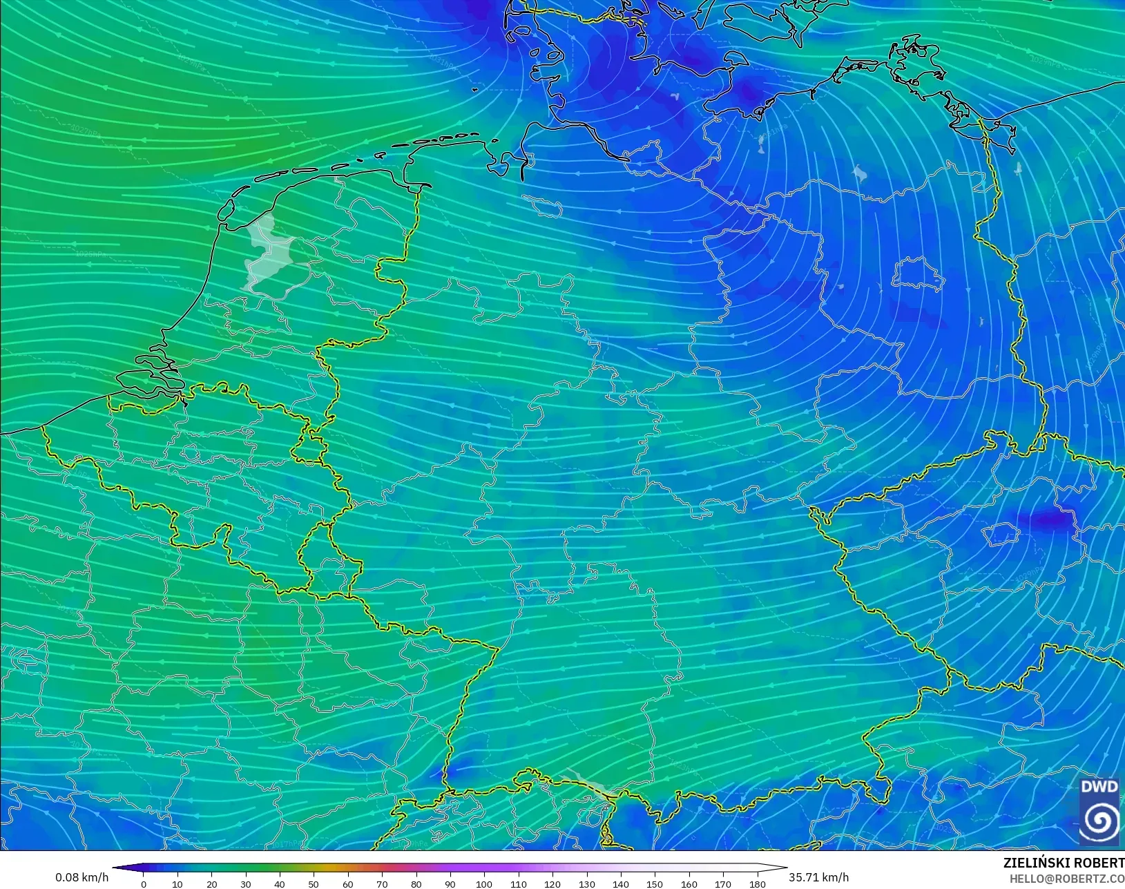 ICON model - Almanya, 10 m Rüzgâr